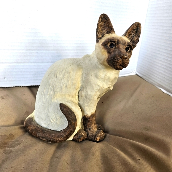 Sri Lanka Other - Vintage Rare Sri Lanka Sandicast Siamese Cat Sculpture